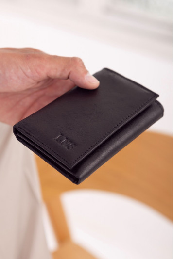 BILLETERA CUERO SETH - NEGRO