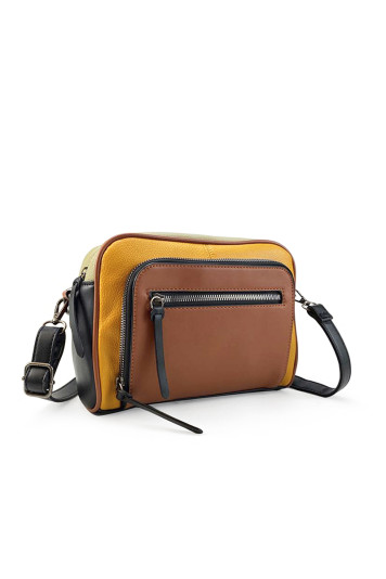 CARTERA ESPARTA - CARAMELO, MOSTAZA, SALVIA Y NEGRO