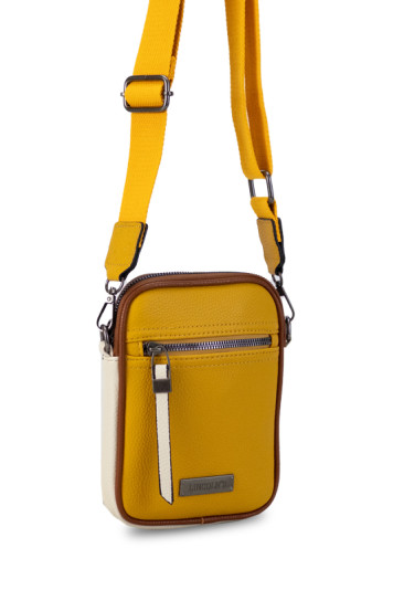 PHONEBAG / PORTA CELULAR GIONA - MOSTAZA MANTECA Y HABANO